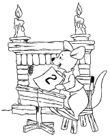 A coloring page of winnie the pooh - roo
